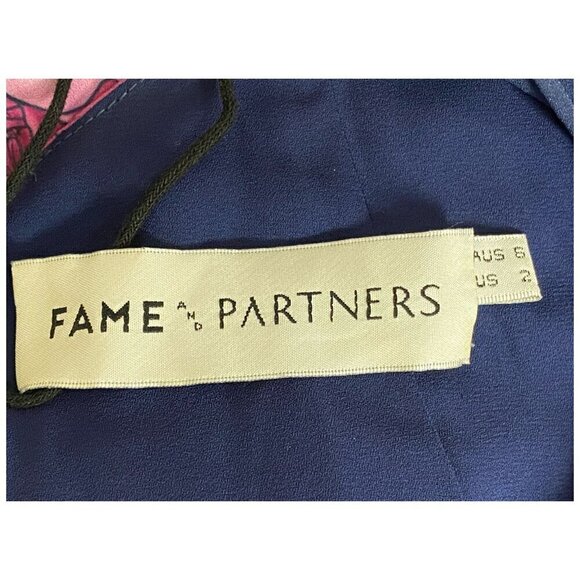 Fame and Partners NWT $279 Blue Pink Floral Gown Maxi Dress Plunging V-Neck 2 - Picture 4 of 14